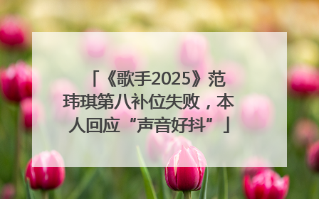 《歌手2025》范玮琪第八补位失败，本人回应“声音好抖”