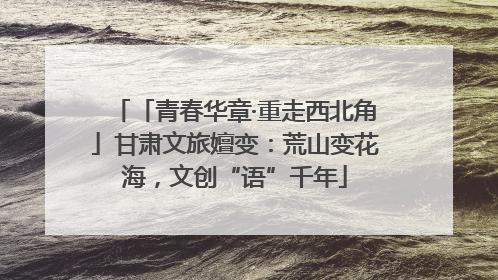 「青春华章·重走西北角」甘肃文旅嬗变：荒山变花海，文创“语”千年