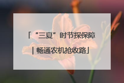 “三夏”时节探保障｜畅通农机抢收路
