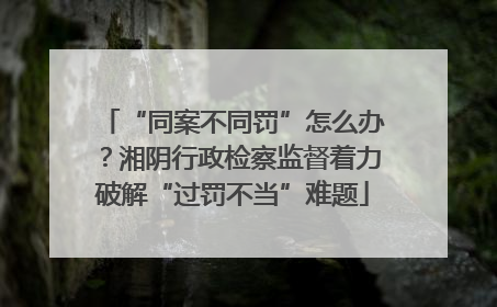 “同案不同罚”怎么办？湘阴行政检察监督着力破解“过罚不当”难题