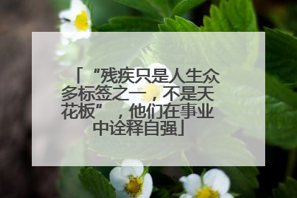 “残疾只是人生众多标签之一，不是天花板”，他们在事业中诠释自强