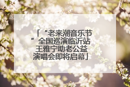 “老来潮音乐节”全国巡演临沂站 王雅宁助老公益演唱会即将启幕