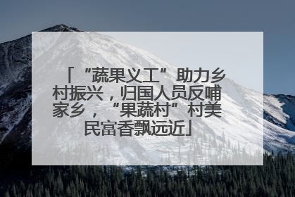 “蔬果义工”助力乡村振兴，归国人员反哺家乡，“果蔬村”村美民富香飘远近