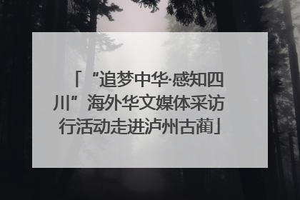 “追梦中华·感知四川”海外华文媒体采访行活动走进泸州古蔺