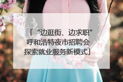 “边逛街、边求职” 呼和浩特夜市招聘会探索就业服务新模式