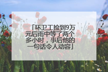 环卫工捡到9万元后雨中等了两个多小时，事后他的一句话令人动容