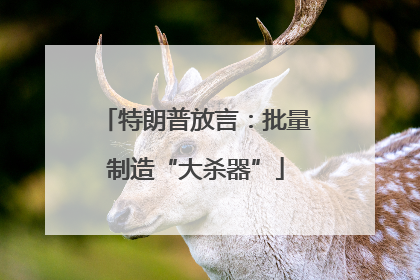 特朗普放言：批量制造“大杀器”