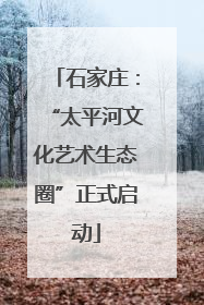 石家庄：“太平河文化艺术生态圈”正式启动