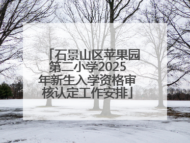 石景山区苹果园第二小学2025年新生入学资格审核认定工作安排
