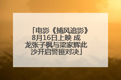 电影《捕风追影》8月16日上映 成龙张子枫与梁家辉此沙开启警匪对决