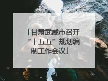 甘肃武威市召开“十五五”规划编制工作会议