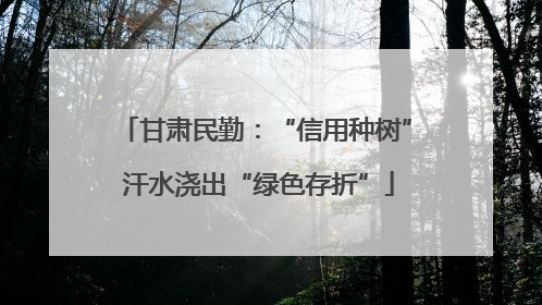 甘肃民勤：“信用种树” 汗水浇出“绿色存折”