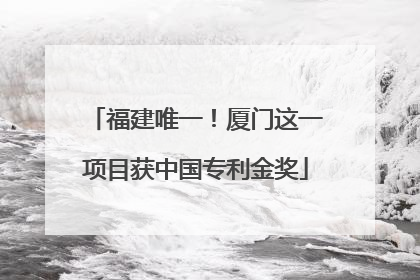福建唯一！厦门这一项目获中国专利金奖