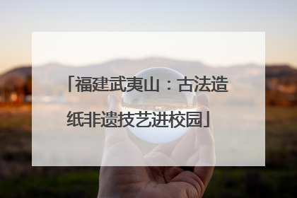 福建武夷山：古法造纸非遗技艺进校园