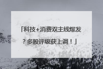 科技+消费双主线爆发？多股评级获上调！