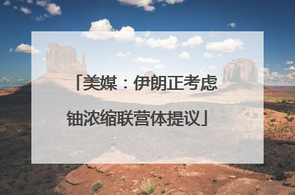 美媒：伊朗正考虑铀浓缩联营体提议