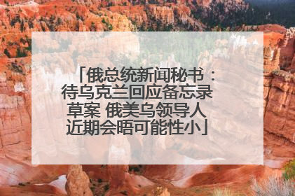 俄总统新闻秘书：待乌克兰回应备忘录草案 俄美乌领导人近期会晤可能性小