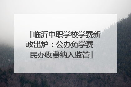 临沂中职学校学费新政出炉：公办免学费 民办收费纳入监管