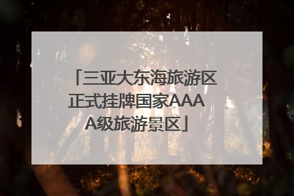三亚大东海旅游区正式挂牌国家AAAA级旅游景区