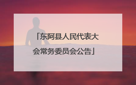 东阿县人民代表大会常务委员会公告