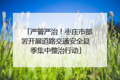 严管严治！枣庄市部署开展道路交通安全夏季集中整治行动
