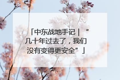中东战地手记｜“几十年过去了，我们没有变得更安全”