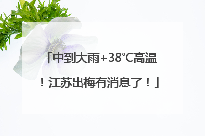 中到大雨+38℃高温！江苏出梅有消息了！
