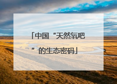 中国“天然氧吧”的生态密码