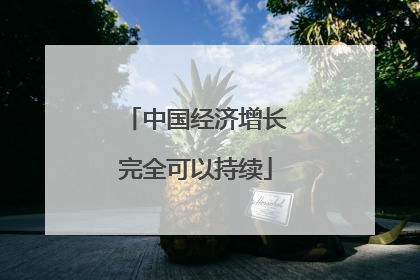 中国经济增长完全可以持续