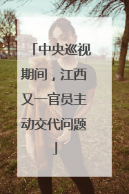 中央巡视期间，江西又一官员主动交代问题