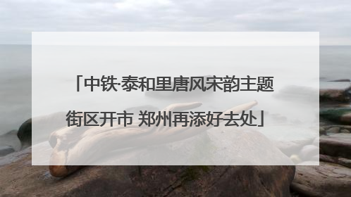 中铁·泰和里唐风宋韵主题街区开市 郑州再添好去处