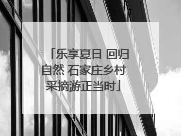 乐享夏日 回归自然 石家庄乡村采摘游正当时