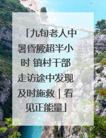 九旬老人中暑昏厥超半小时 镇村干部走访途中发现及时施救｜看见正能量