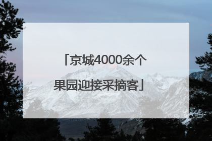 京城4000余个果园迎接采摘客