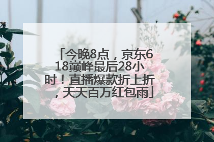 今晚8点，京东618巅峰最后28小时！直播爆款折上折，天天百万红包雨