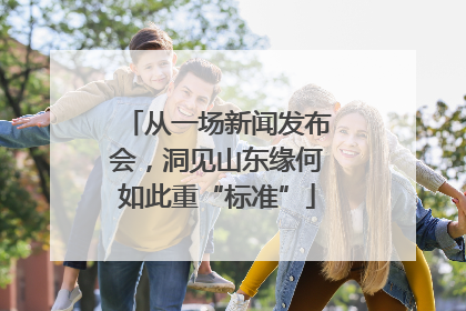 从一场新闻发布会，洞见山东缘何如此重“标准”