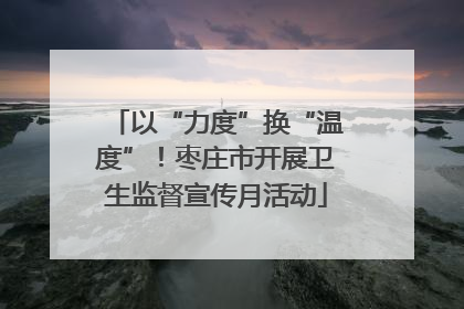 以“力度”换“温度”！枣庄市开展卫生监督宣传月活动
