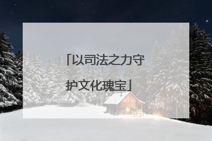 以司法之力守护文化瑰宝