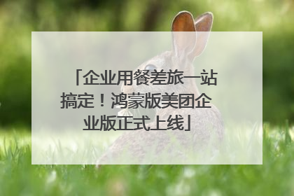 企业用餐差旅一站搞定！鸿蒙版美团企业版正式上线