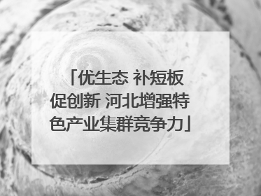 优生态 补短板 促创新 河北增强特色产业集群竞争力