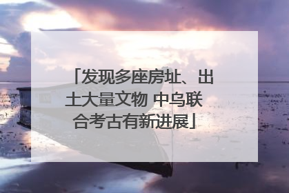发现多座房址、出土大量文物 中乌联合考古有新进展