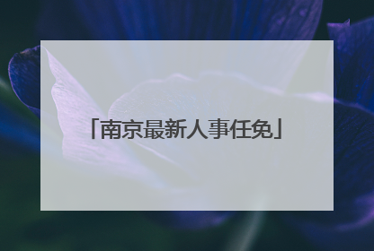 南京最新人事任免