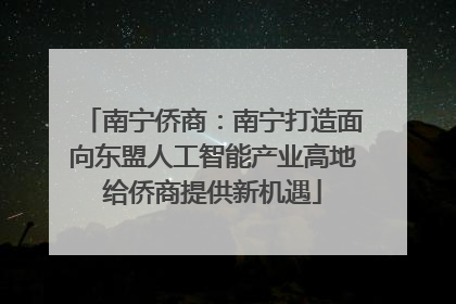 南宁侨商：南宁打造面向东盟人工智能产业高地给侨商提供新机遇