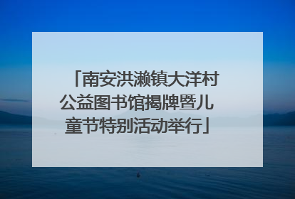 南安洪濑镇大洋村公益图书馆揭牌暨儿童节特别活动举行