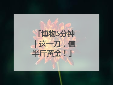 博物5分钟｜这一刀，值半斤黄金！