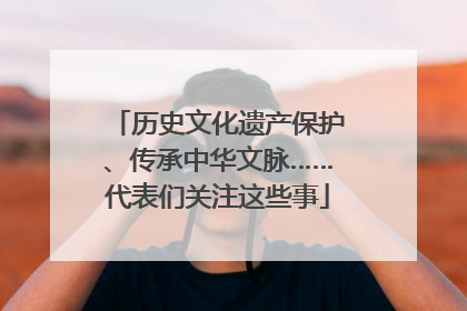 历史文化遗产保护、传承中华文脉……代表们关注这些事