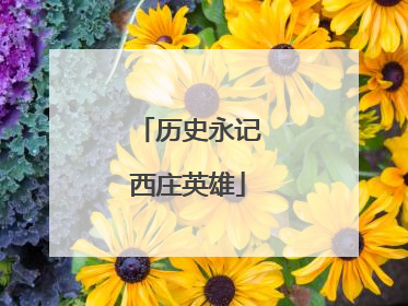 历史永记西庄英雄