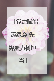 党建赋能添绿意 先锋聚力树担当