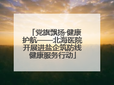 党旗飘扬·健康护航——北海医院开展进盐企筑防线健康服务行动