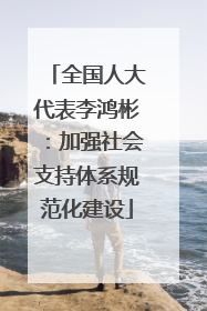 全国人大代表李鸿彬：加强社会支持体系规范化建设